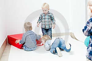 Playful children in room