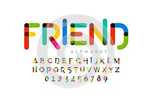 Playful childrens style colorful font design