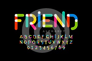Playful childrens style colorful font design