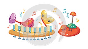 Playful Collection of Musical Instruments and Notes, vector design Generative AI