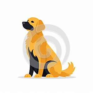 Playful And Colorful Golden Retriever Dog Icon Vector Illustration photo