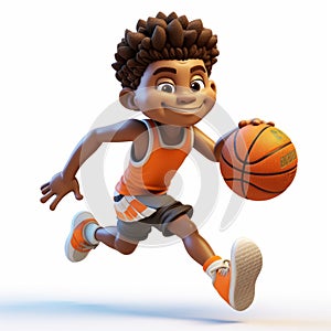Playful 3d Cartoon Basketball Player With Afro-caribbean Influence photo