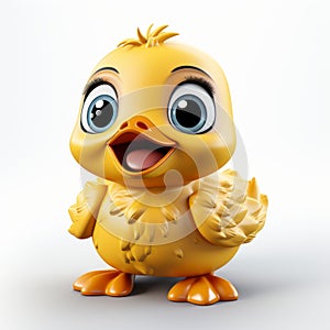 Playful 3d Clay Duck Illustration With Shiny Eyes photo