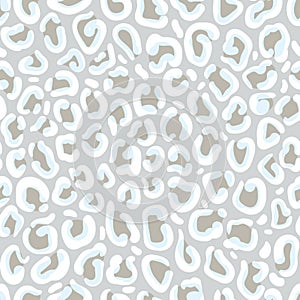 Leopard print repeat pattern design with light grey background. Great for home decor, wrapping, fashion, scrapbooking