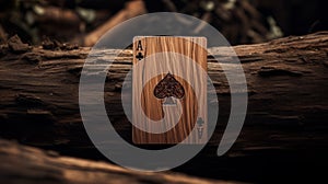 Playful Deformed Wooden Playing Card With Wood Ink