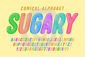 Playful double original alphabet design, colorful, typeface.