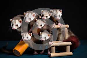 Playful ferrets