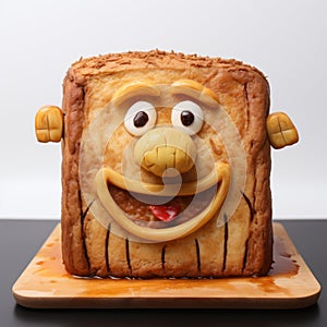 Playful And Fun Beaver Theme Banana Bread Face Cake
