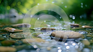 A playful game of nature as pebbles gleefully skip and bounce creating a playful melody on the gly water