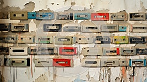 Playful Genre Scenes: A Close-up Photograph Of Distressed Betamax Tapes