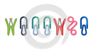 Playful Geometric WOOW Chain Link Text, Abstract Design Element, vector design Generative AI