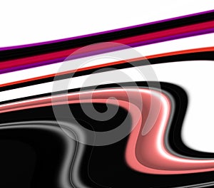 Playful geometries in black red pink white hues, abstract background, fantasy