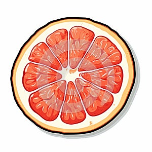 Playful Grapefruit Vector Graphic In Todd Nauck Style