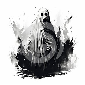 Playful Halloween Characters Ghostly Friends