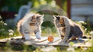 Playful Kittens in Sunlit Living Room