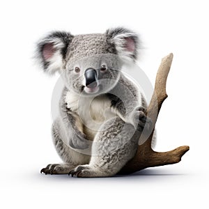 Playful Koala Sitting On Tree Branch - Official Art In Cinema4d photo