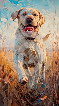 The playful Labrador retriever