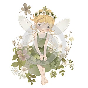 Playful and magical fairy vector