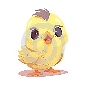 A playful and mischievous illustration of a cute baby chick