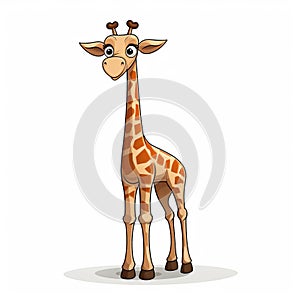 Playful Morbidity: Simplistic Cartoon Giraffe On White Background