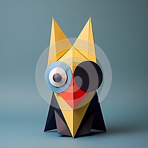 Playful Origami Cyclops: A Minimalist Composition With Curiosity And Friendliness