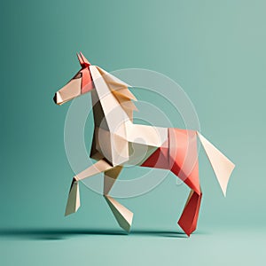 Playful Origami Horse: Minimalist Paper Model With Dynamic Geometric Style