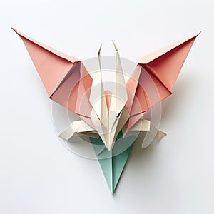 Playful Origami Wyvern In A Minimalist Composition