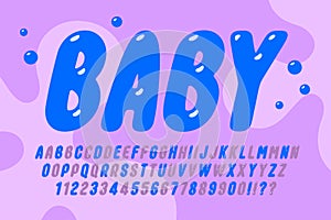 Playful original double letters alphabet design, colorful, typeface.
