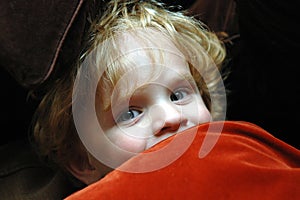 Playful peeking toddler