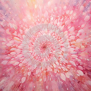 Playful Pink Flower Painting With Swirls And Dreamlike Installations