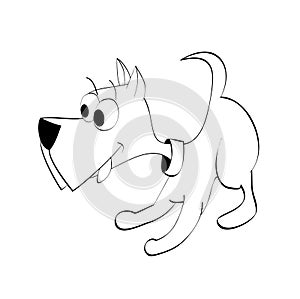 Playful pup outline