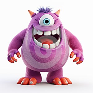 Playful Purple Monster: A Witty And Clever Cartoon Character