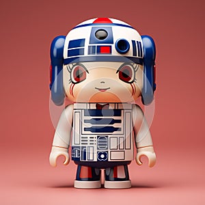 Playful R2d2 Doll On Pink Background - Photorealistic Composition