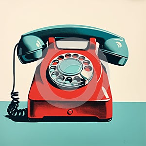 Playful Red Telephone Artwork Inspired By Dan Witz And Peter Blume