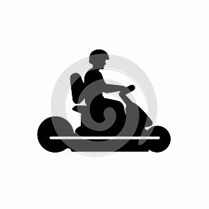 Playful Silhouetted Scooter Icon In Whistlerian Earthworks Style