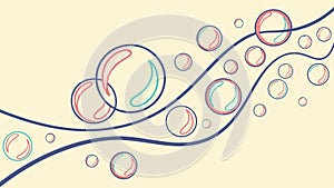 Playful Soap Bubbles Floating Abstract Art Vector, vector design Generative AI