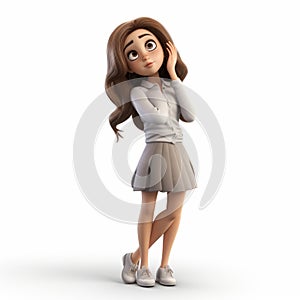 Playful And Sophisticated 3d Render Of A Young Girl