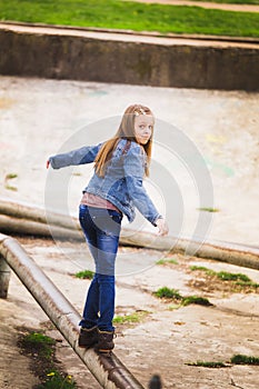 Playful teenage girl portrait