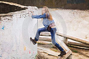 Playful teenage girl portrait