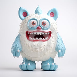 Colorful Caricature: Blue And White Monster Vinyl Toy By Superplastic photo