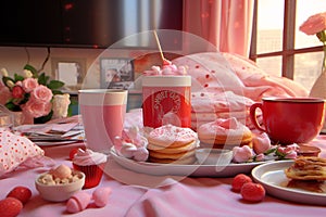 Playful Valentines Day Breakfast in PJs graphics