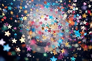 Playful and vibrant starshaped confetti in