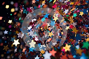 Playful and vibrant starshaped confetti in