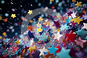 Playful and vibrant starshaped confetti in