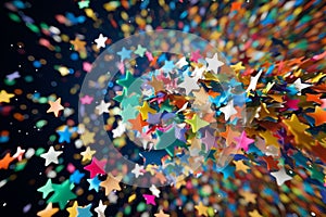 Playful and vibrant starshaped confetti in