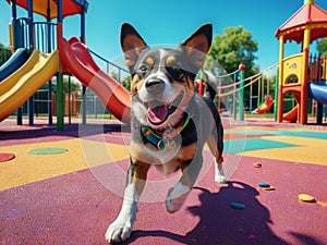 Playful Whimsy A Dog s Colorful Adventure.AI Generated