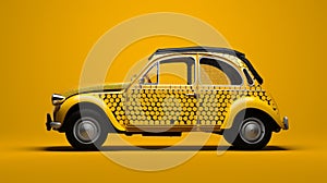 Playful Yellow Car Illustrations With Clever Use Of Negative Space