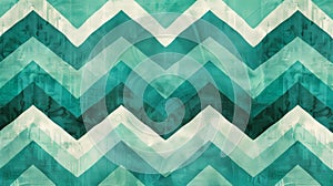 Playful zigzags in shades of turquoise and seafoam echoing the movement of playful waves. photo