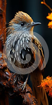 Playfully Intricate Turban On A Bird\'s Head: A Unique Focus Stacking Artwork