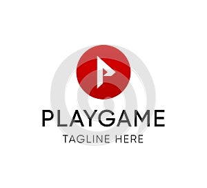 PLAYGAME Logotype, Vector Emblem for Video Hosting